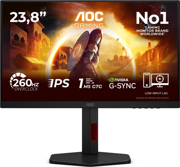 Monitor AOC 24G4ZR - 23.8", Full HD, 260Hz, i zi me të kuqe