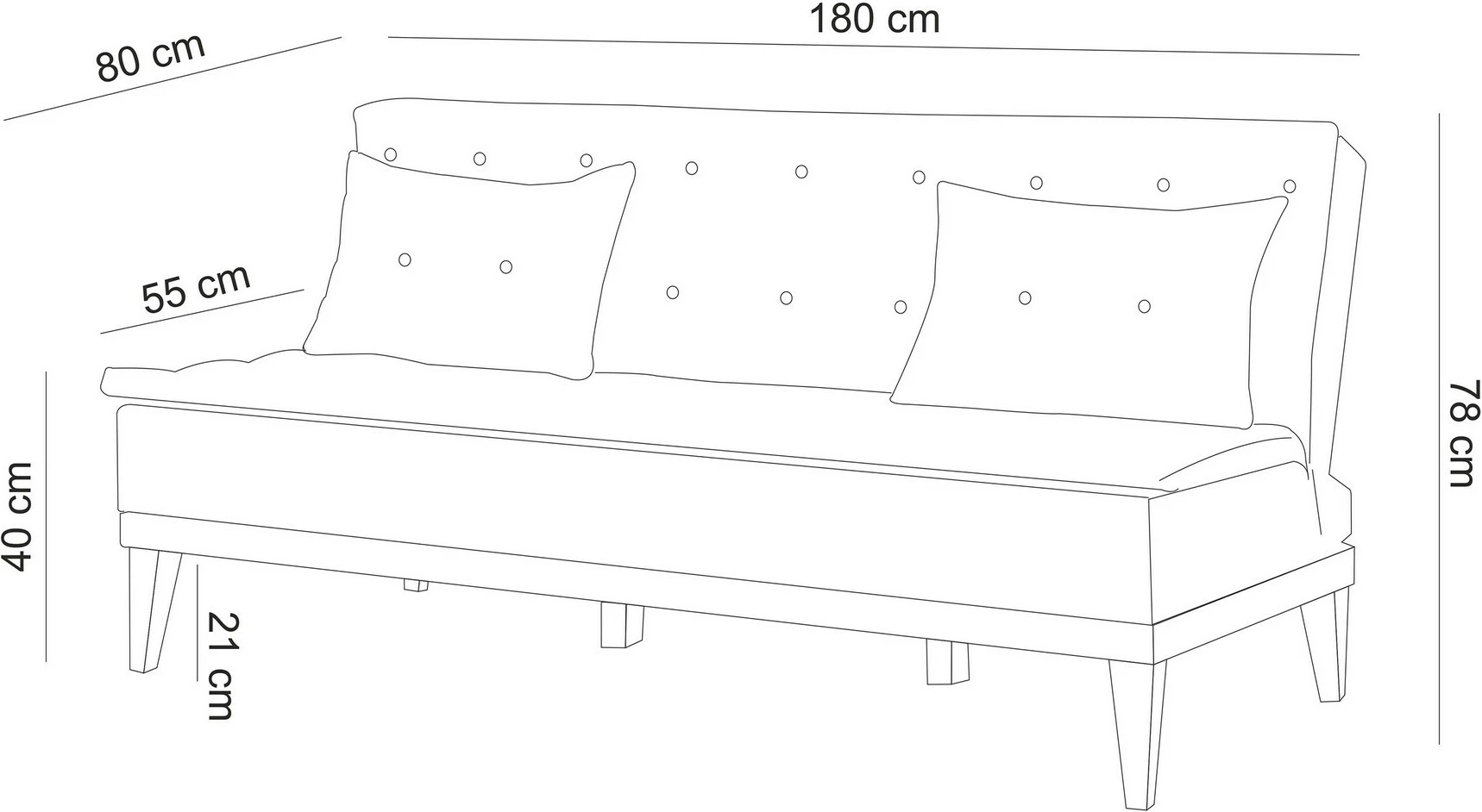 Set divan-krevat Atelier del Sofa, ngjyrë kaltër e errët, Fuoco-TKM06-1048