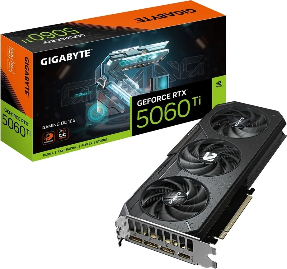 Kartë grafike Gigabyte GeForce RTX 5060 Ti GAMING OC, 16GB, Grafit