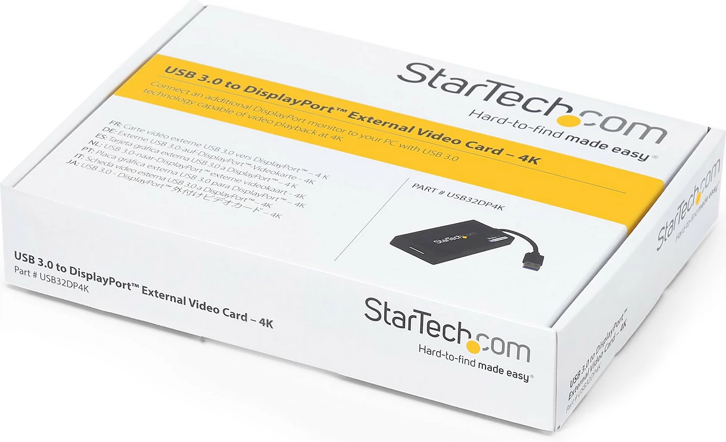 Adapter USB 3.0 në DisplayPort StarTech USB32DP4K, 4K 30Hz, DisplayLink, i zi