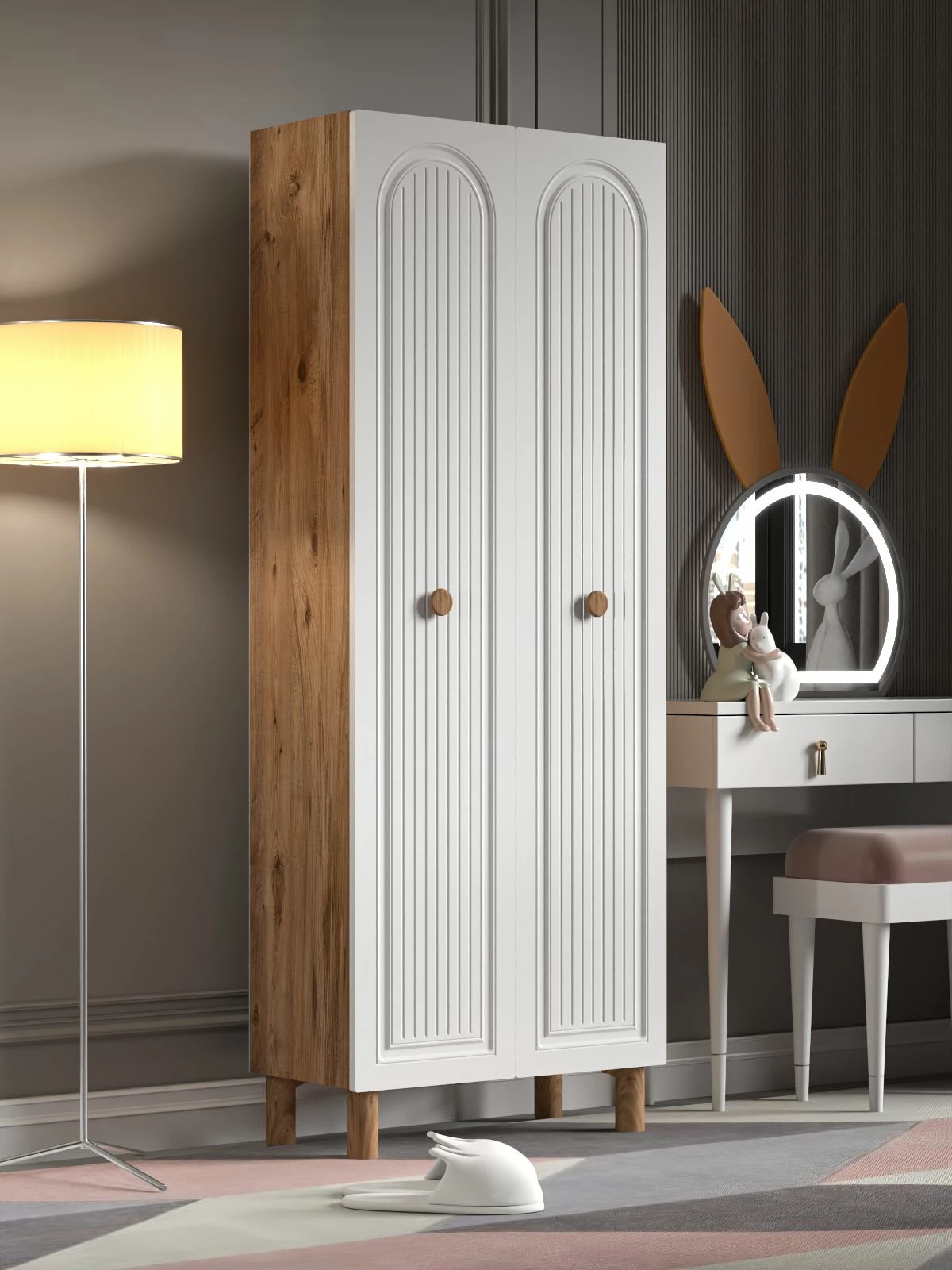 Dollap multifunksional, ngjyrë Atlantic Pine dhe e bardhë, Skye Decor, Vionne