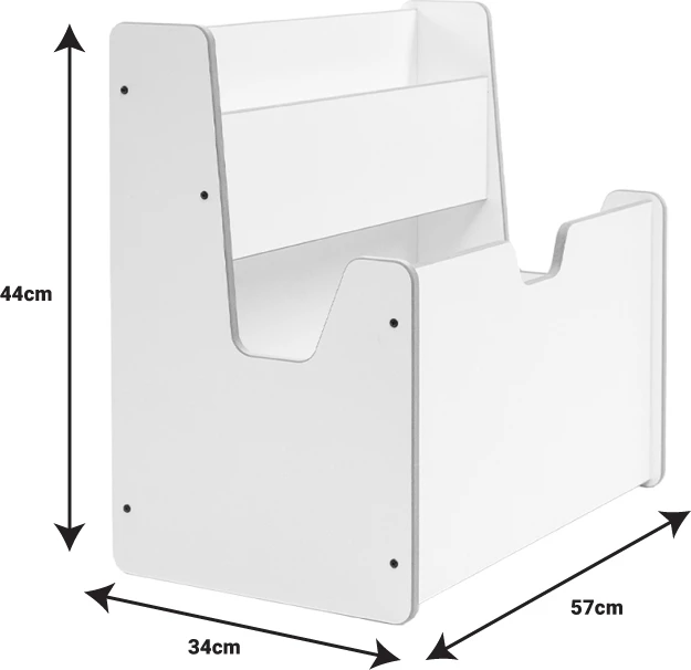 Raft për organizim, ngjyrë e bardhë, MDF, 57x34x55 cm