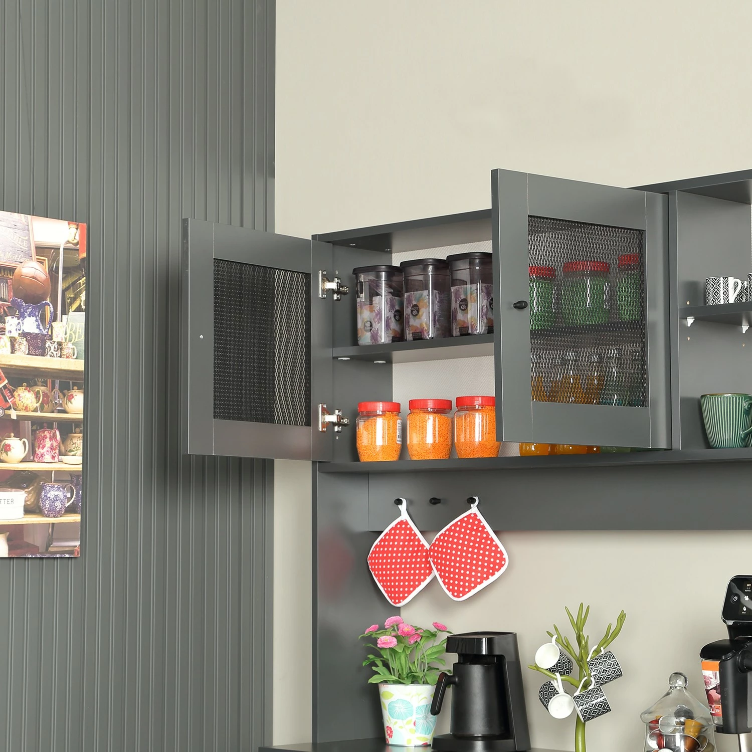 Dollap multifunksional Hanah Home, Grano 140, antracit