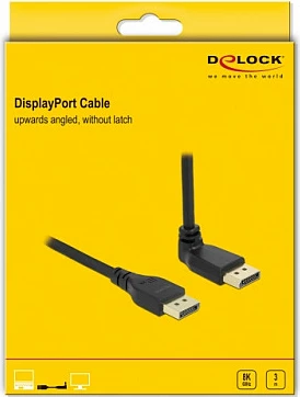 Kabllo DisplayPort DeLOCK 3m, DP 1.4, 8K/60Hz, 32.4Gbps, e zezë