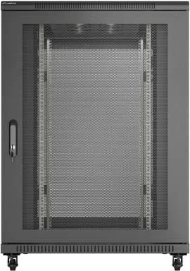 Kasë rack LANBERG 19" 22U 800x1200mm, me ventilatorë, e zezë