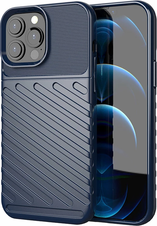 Mbështjellës Hurtel Thunder Case për iPhone 13 Pro Max, TPU, Blu