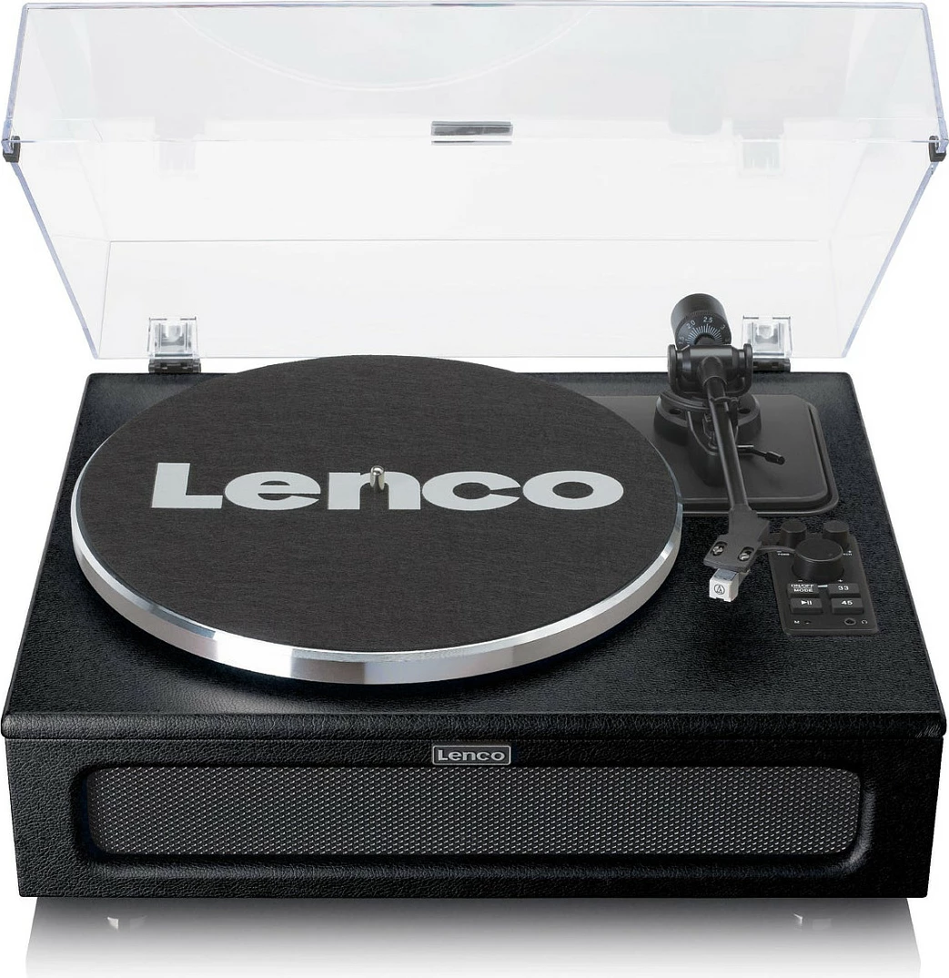 Gramafon Lenco LS-430BK, me altoparlantë të integrum, Bluetooth 5.0, 40 W, 33/45 RPM, i zi