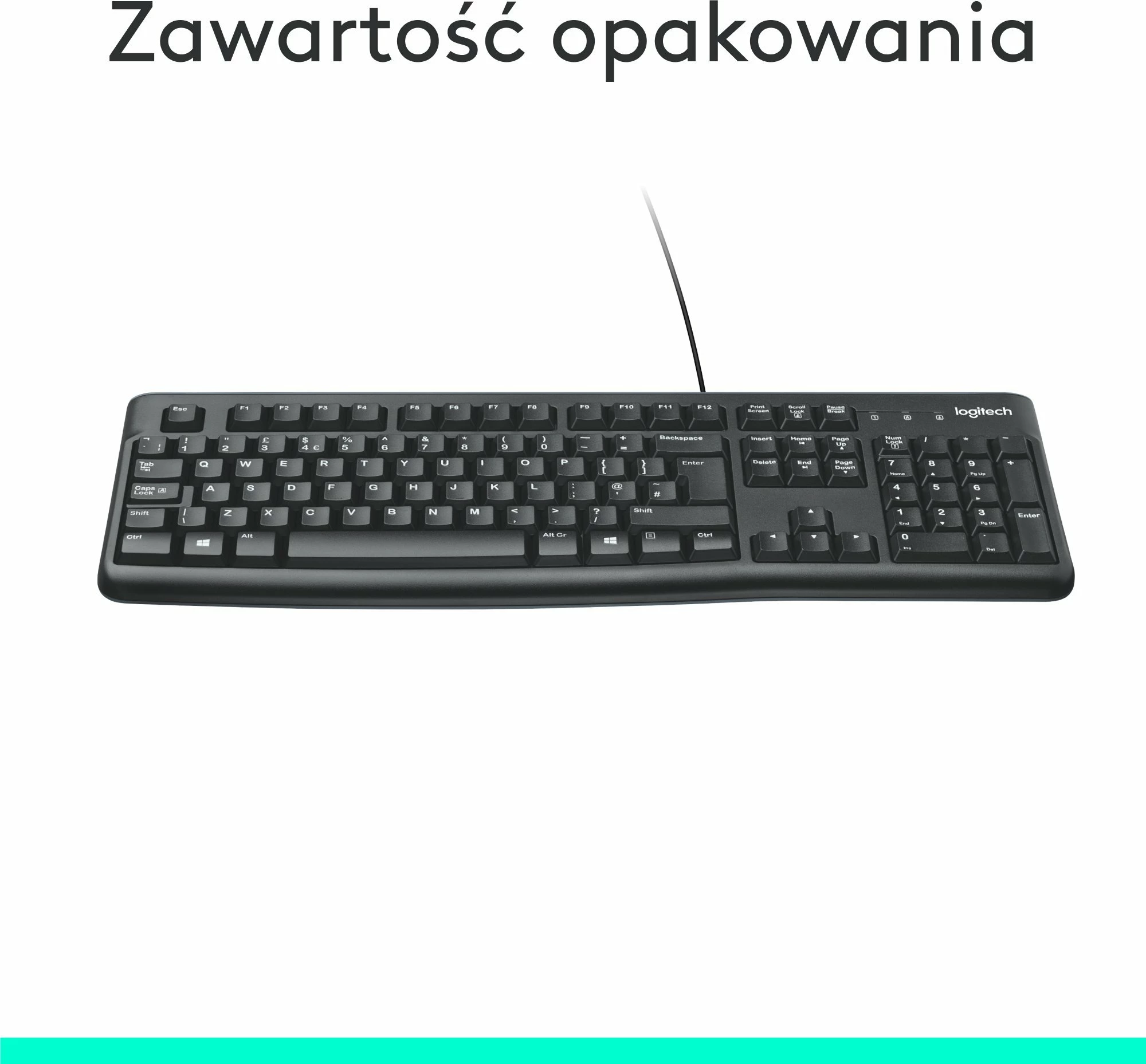 Tastierë Logitech K120 920-002509, USB me kabllo, US INTL, e zezë