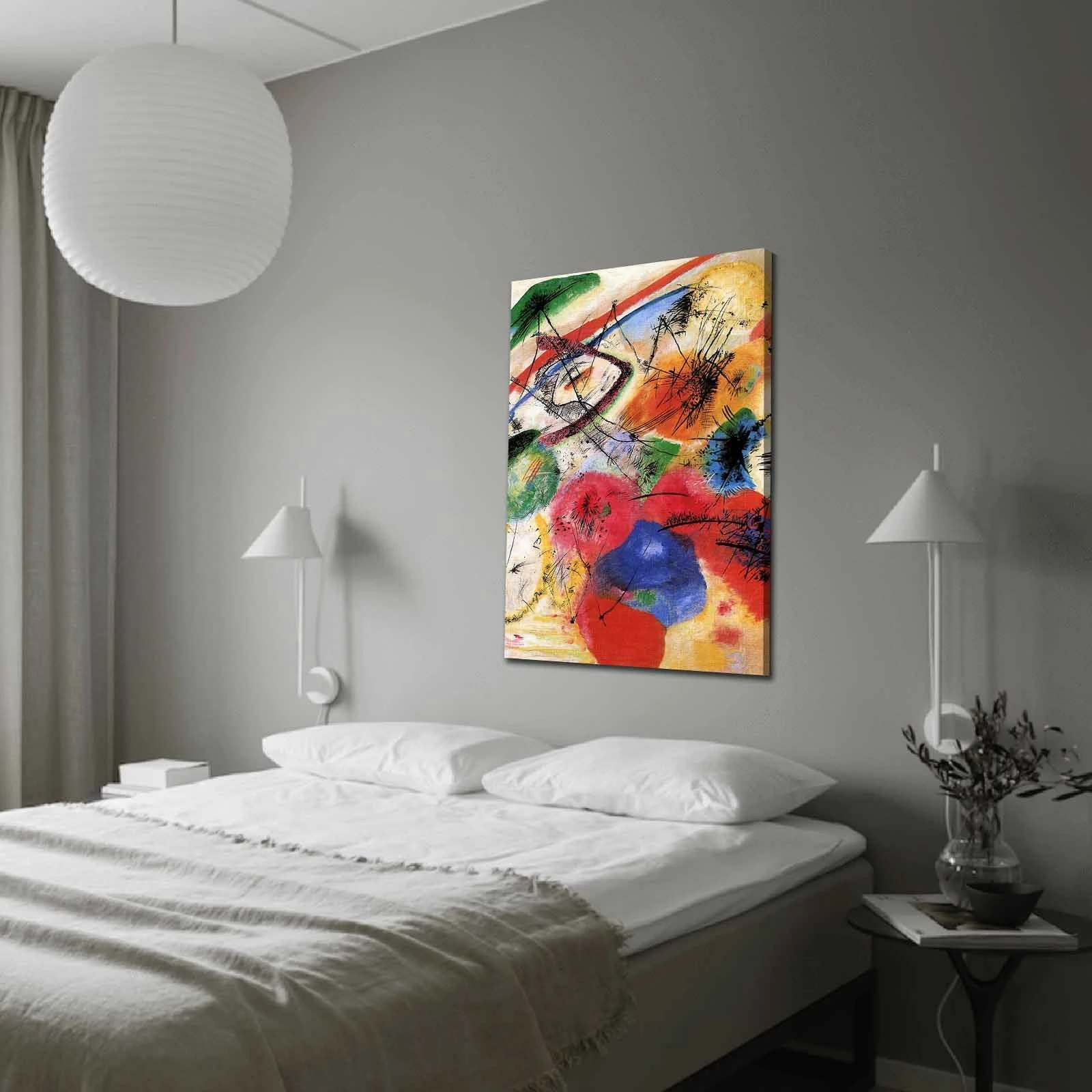 Pikturë dekorative në kanavacë, art i Kandinsky-t, shumëngjyrëshe, 70x100cm, 70100FAMOUSART-065