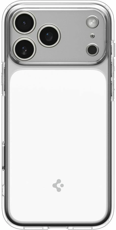 Mbështjellës Spigen Ultra Hybrid "T" MagSafe për iPhone 17 Pro, TPU+PC, skaje të ngritura, Air Cushion, me unazë magnetike MagSafe, Transparent/Bardhë