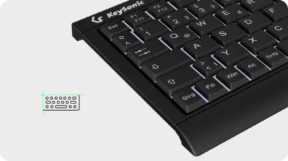 Tastierë KeySonic KSK-3011ELC, me kabllo, LED, QWERTZ, e zezë