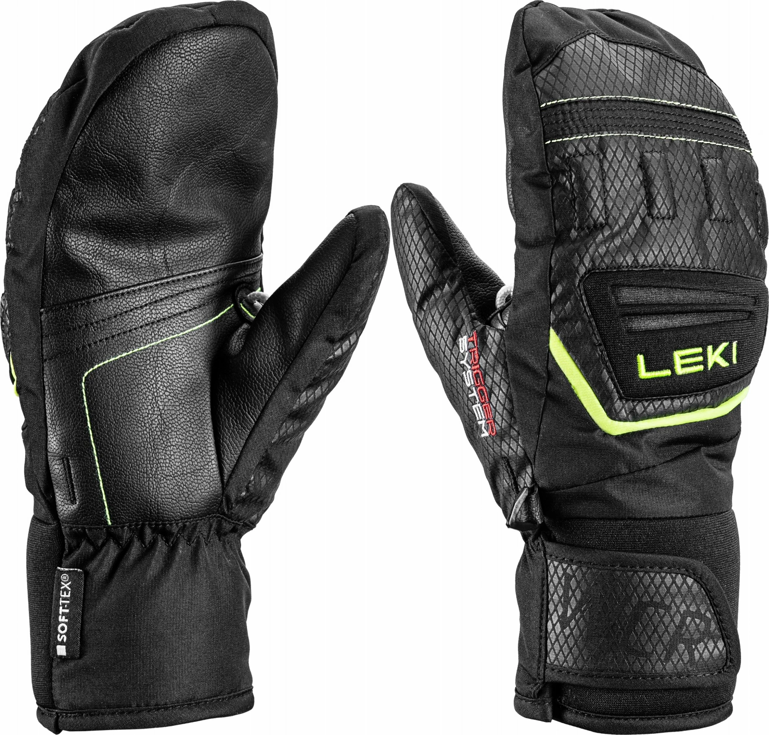 Dorëza skijimi Leki WCR Team 3D Junior Mitt 5.0, madhësia 5, e zezë