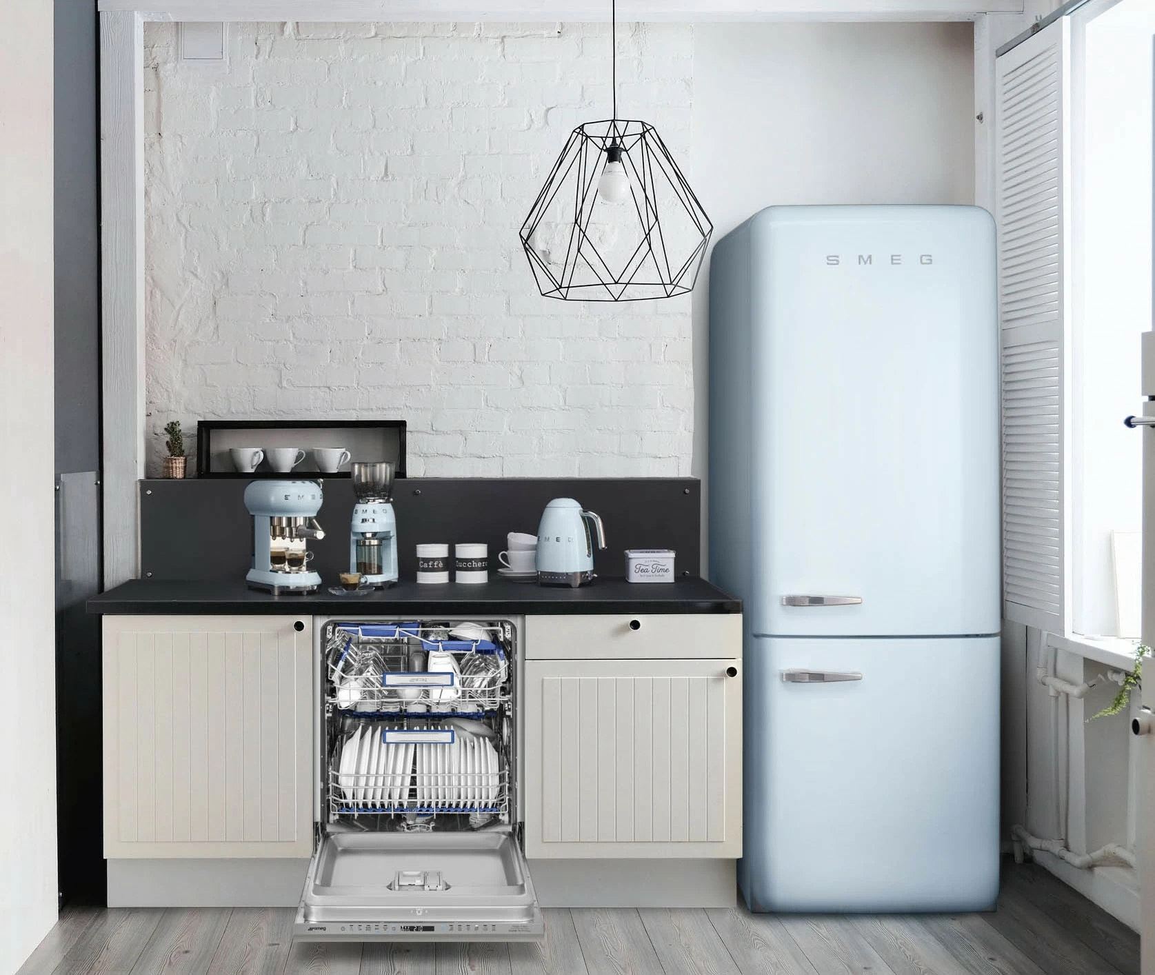 Mulli kafeje Smeg CGF11PBEU 50's Style, blu pastel