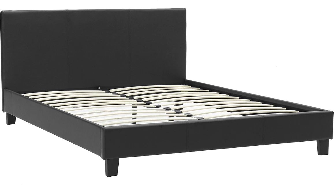 Shtrat dopio Nevil PU ngjyrë e zezë matte 150x200