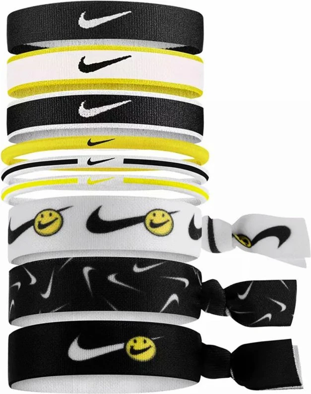Mbajtëse flokësh Nike për stërvitje, të zeza, të bardha dhe të verdha