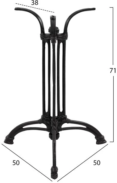 Baza tavoline prej gize, 3 këmbë, ngjyrë e zezë, FH445, 50x50x71 cm