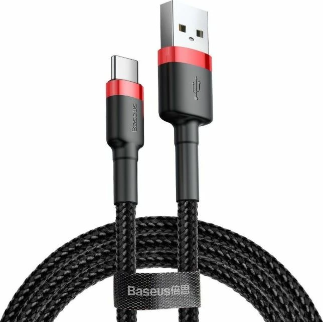 Kabllo Baseus Cafule CATKLF-B91 USB-A në USB-C 1 m USB 2.0, zi-kuqe