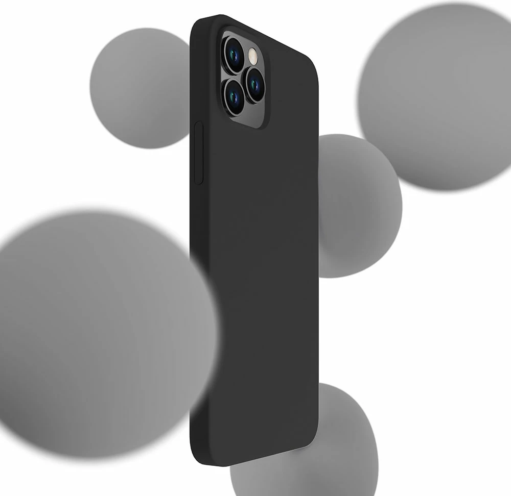 Mbështjellës silikoni 3mk për iPhone 12 Pro Max, i zi