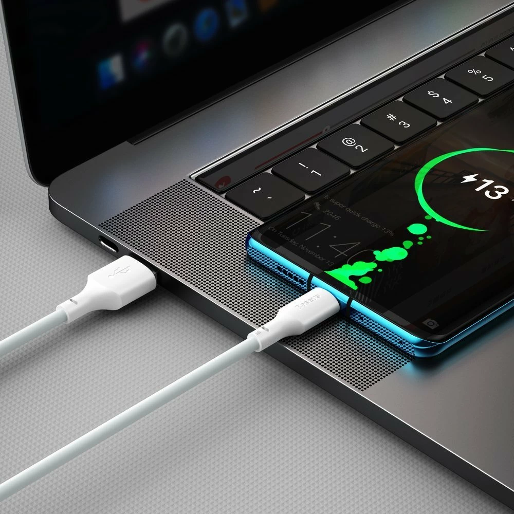 Kabllo USB në USB Type-C Baseus TZCATZJ-02, 1.5m, 40W, Set 2 copë, Bardhë