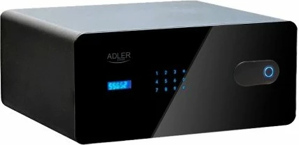 Kasafortë sirtar Adler AD 1044, 17 L, touch panel, kod + fingerprint + çelës emergjent, e zezë, set me 2 çelësa