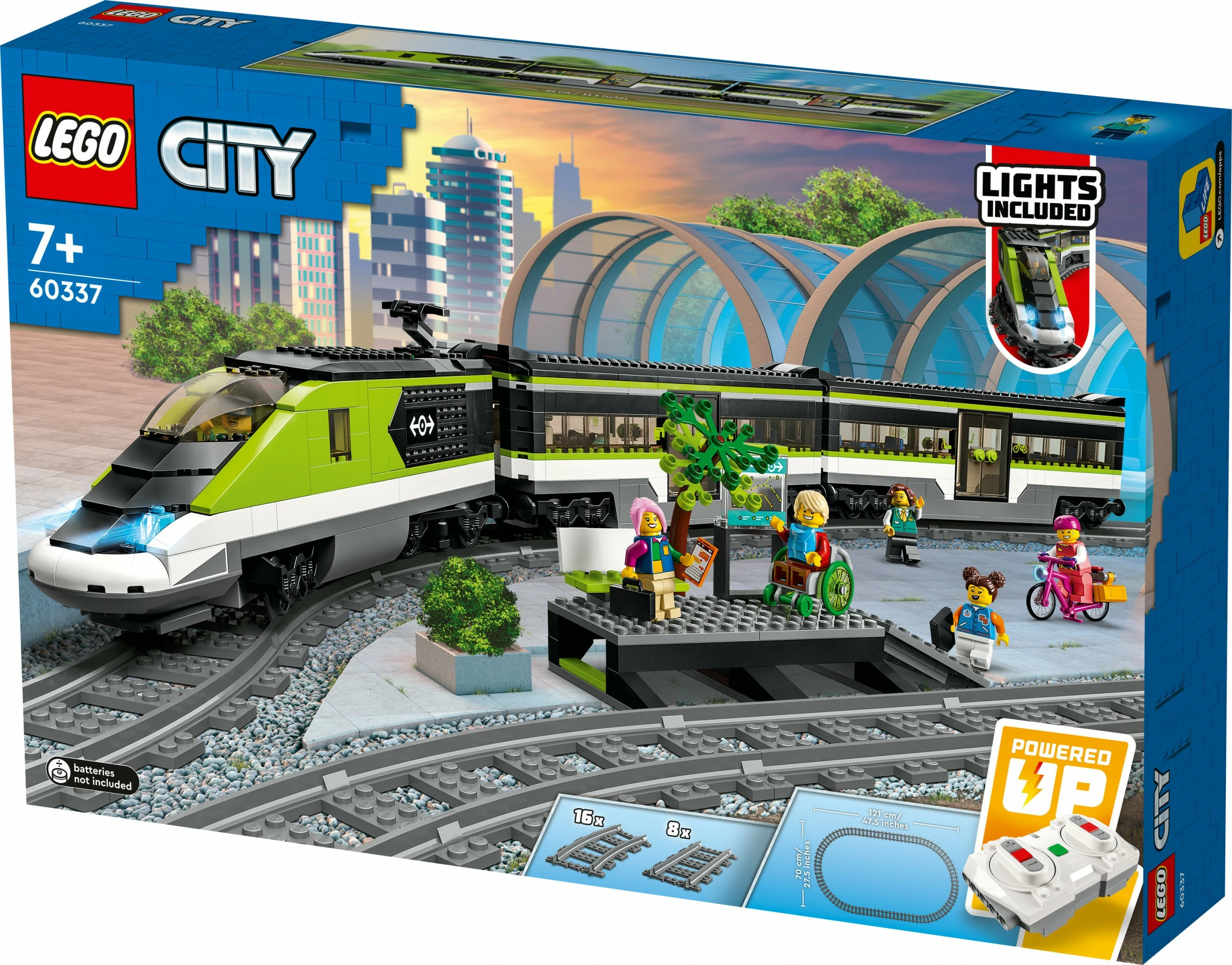 Set ndërtimi LEGO City Express Passenger Train, 7 vjeç e lart, plastik, 764 pjesë, shumëngjyrësh