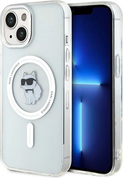Mbështjellës Karl Lagerfeld IML Choupette MagSafe për iPhone 15, transparent