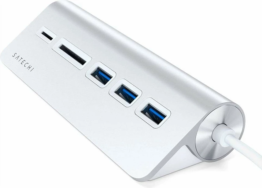 USB Hub USB-C Satechi Type-C Aluminum ST-TCHCRS, 3x USB 3.0, SD/microSD, argjend