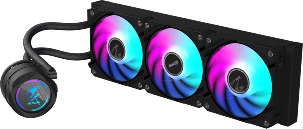 Ftohës uji për CPU GIGABYTE AORUS WATERFORCE II 360, radiator 360mm, 3x120mm ARGB, zi
