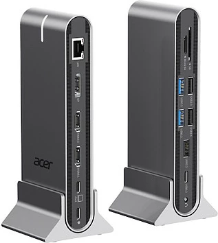 Docking station Acer 15-në-1 USB-C, HDMI x2, DisplayPort, LAN, 100W PD, argjendtë