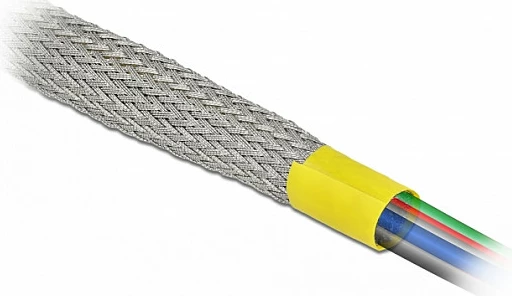 Mëngë e thurur për kabllo DeLOCK, EMC shielding, 2m, Ø15mm, bakër, gri