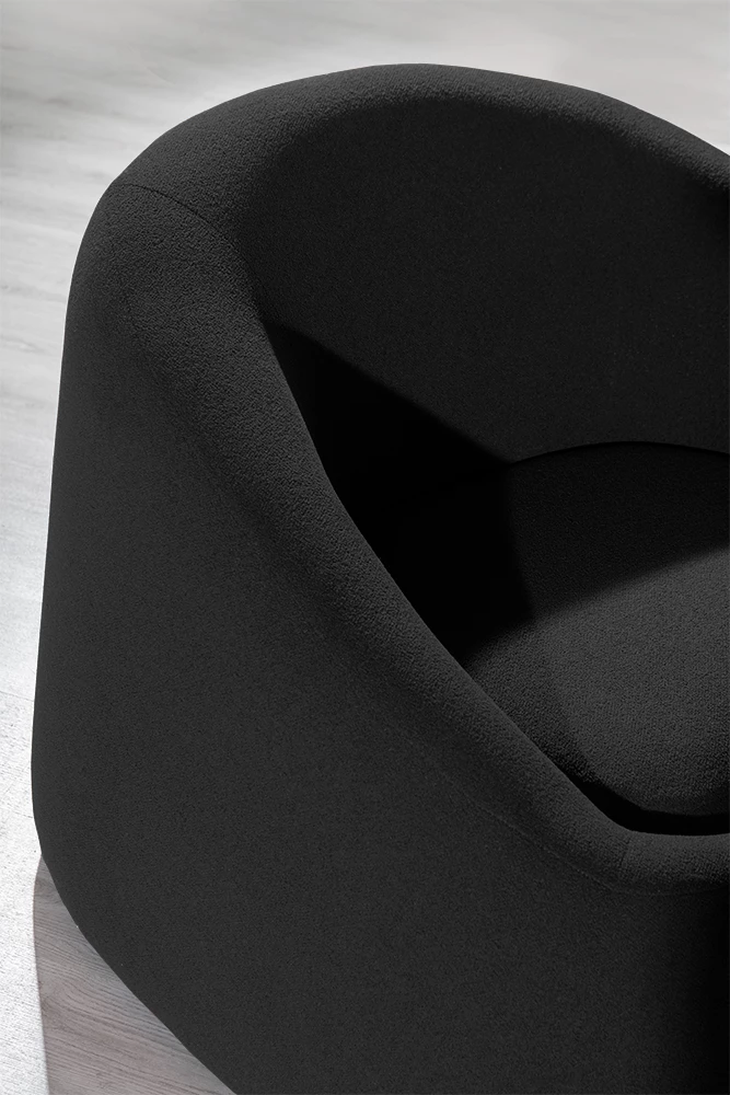 Fotelje Puffy, ngjyrë gri e errët, 95x93x79cm