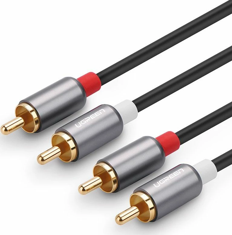 Kabl audio Ugreen 10518 2x RCA në 2x RCA 2m, gri