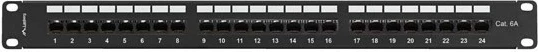 Patch panel LANBERG 24 porta 1U 19" kat.6A UTP, organizer kabllash, zi