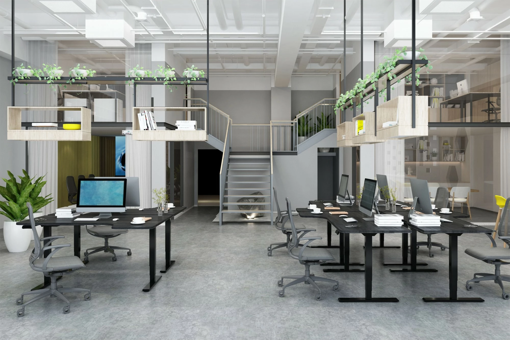 Kornizë tavoline elektrike Digitus DA-90434, 2 motorë, e zezë