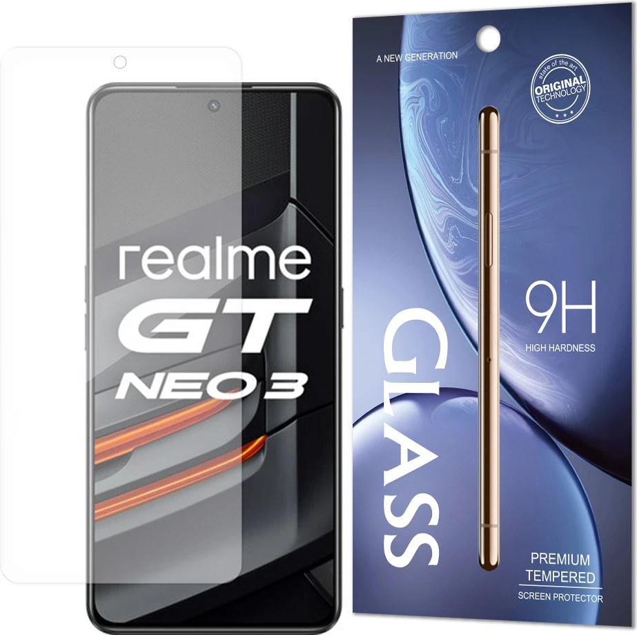 Xham i temperuar Hurtel për Realme GT Neo 3, 9H, paketim zarf