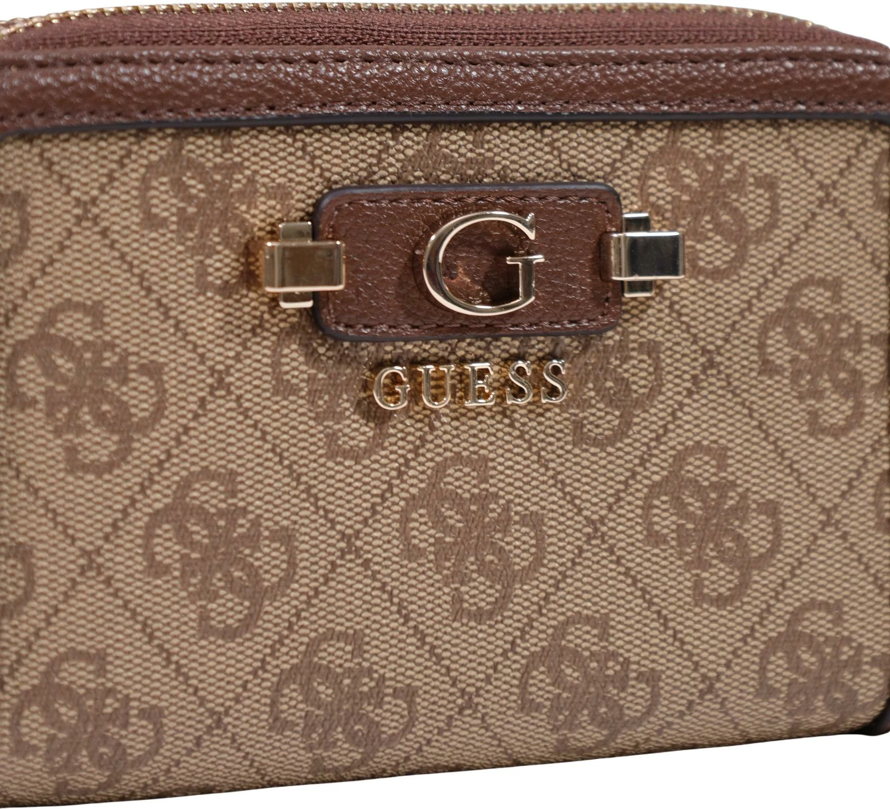 Portofol për femra Guess Coleen Logo SML Zip SWSG97 49164, latte