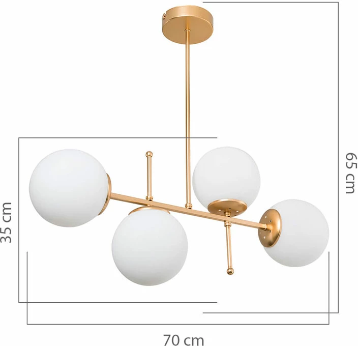 Dritë tavani PWL-1128 Ε27 ngjyrë ari 70x20x35cm
