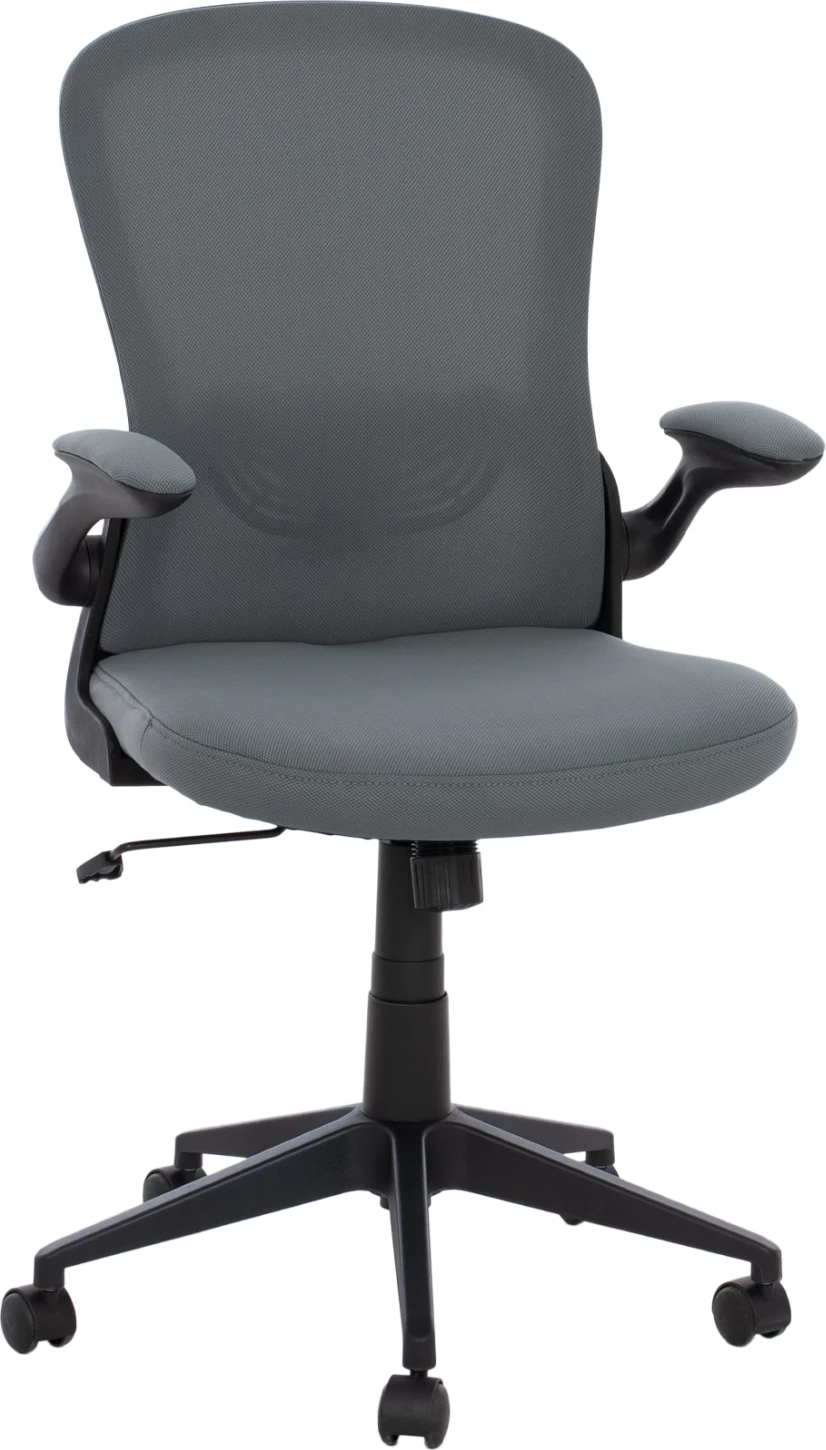 Karrige zyre FH1, kornizë e zezë, pëlhurë rrjetë gri, 60x56x105