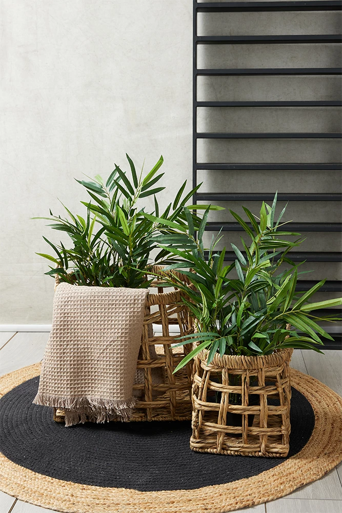 Set shporta DALAT 2 copë, 44x44x46, hiacint natyral, hekur