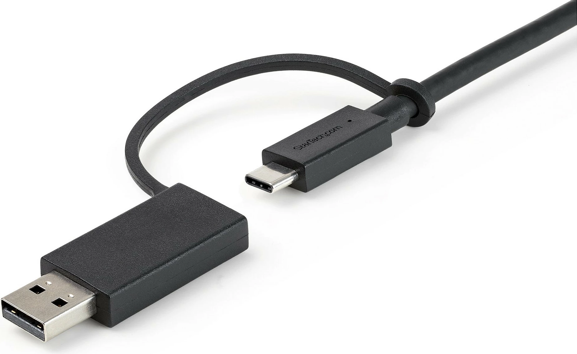 Kabllo StarTech USB-C në USB-C 1m, 10Gbps, PD 100W, me adapter USB-A, e zezë