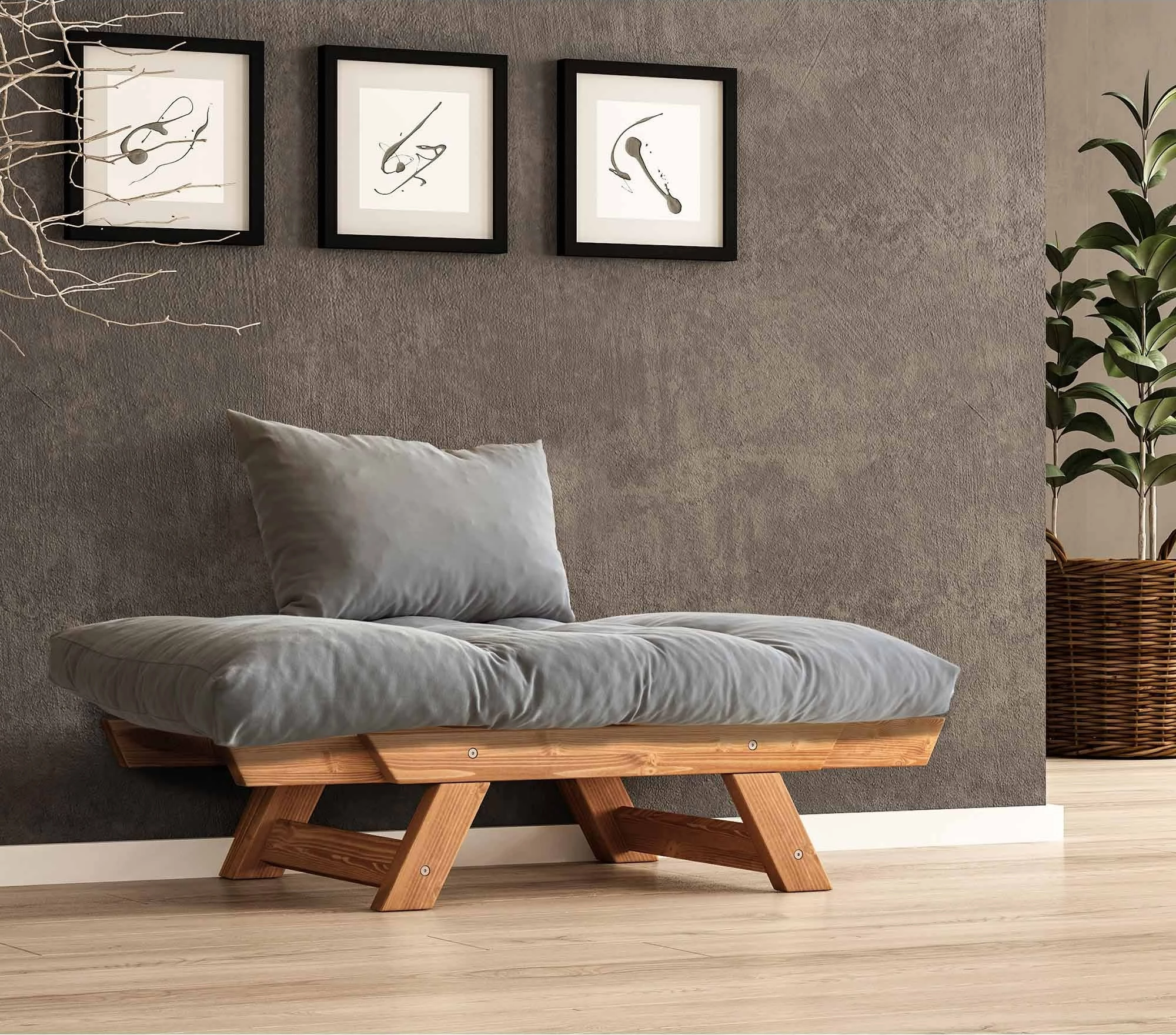 Karrige për kopsht, një vend, Skye Decor, ngjyrë teak dhe gri, CPT8153-140