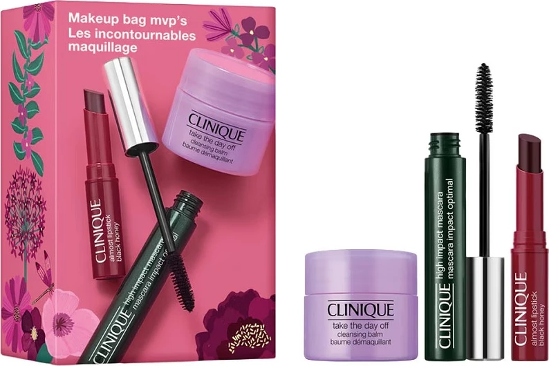 Set për grim Clinique Makeup Bag MVP's për femra, shumëngjyrëshe, 3 copë