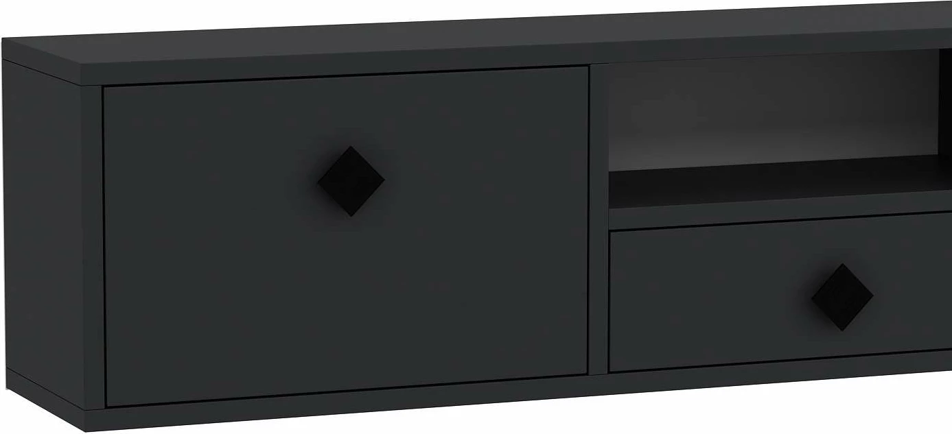 Komodë për TV, ngjyrë antracit dhe e zezë, Skye Decor, 1305-DROP-1