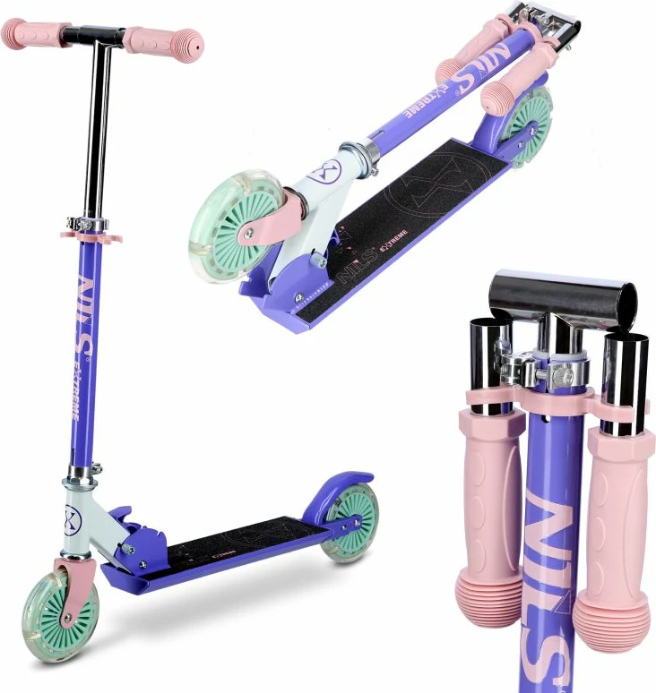 Trotinet Nils Extreme HD120L LED, violet