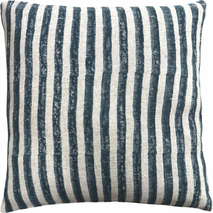 Jastëk dekorativ SAIL, pëlhurë, vija kaltër/bezhë, 50x50cm