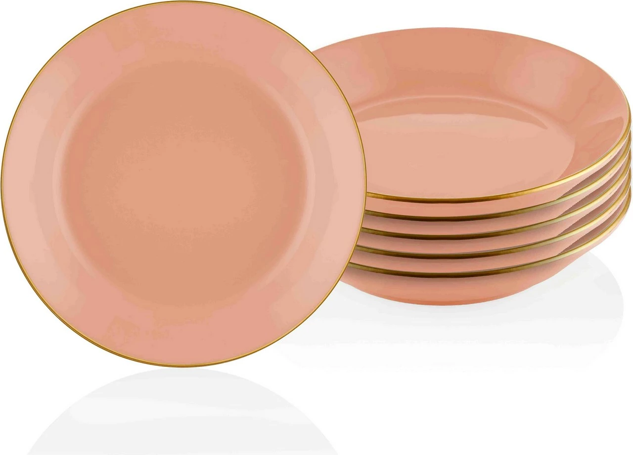 Set pjatash (6 copë), Hermia, ngjyrë salmon, BSC0017