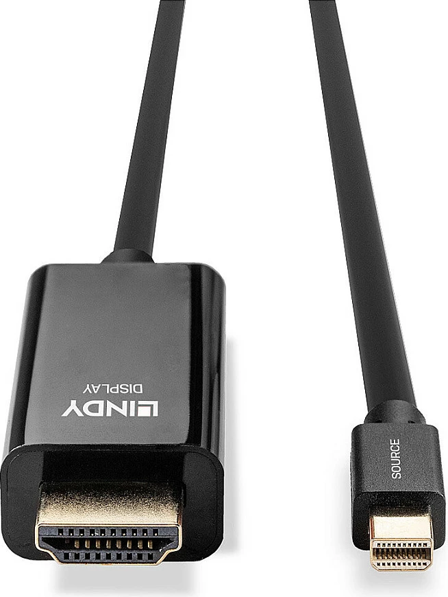 Kabllo LINDY Mini DisplayPort në HDMI, 2m, 4K 30Hz, e zezë