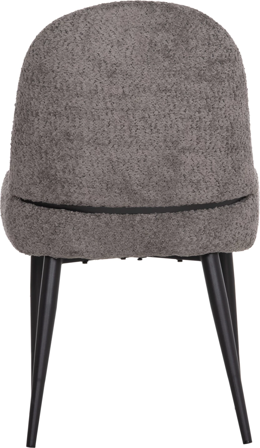 Karrige ngrënieje SARKY, stof boucle gri, këmbë metalike të zeza, FH8585.11, set prej 2 copash, 56x64x88cm