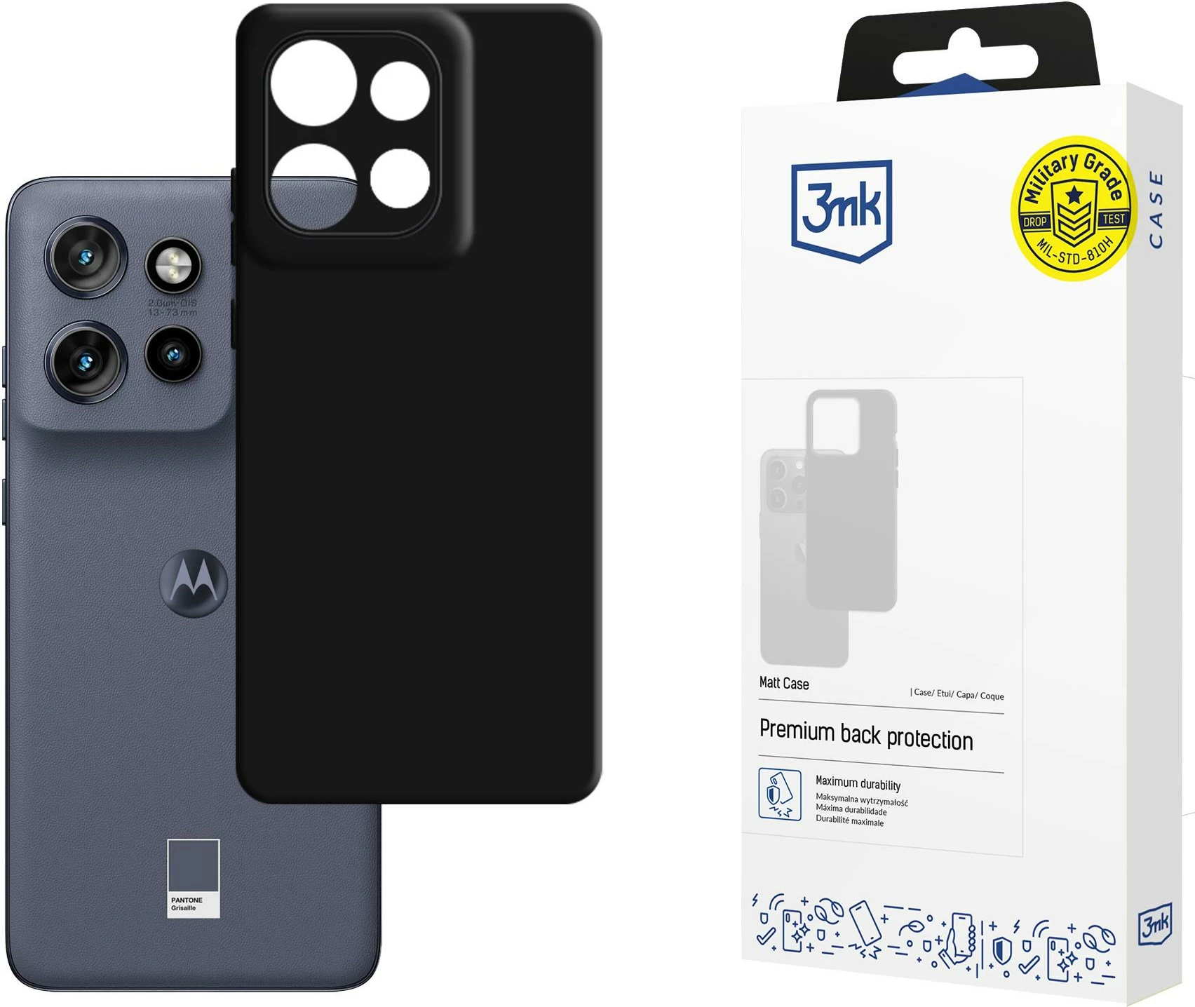 Mbështjellës 3mk Matt Case për Motorola Edge 50 Neo, i zi