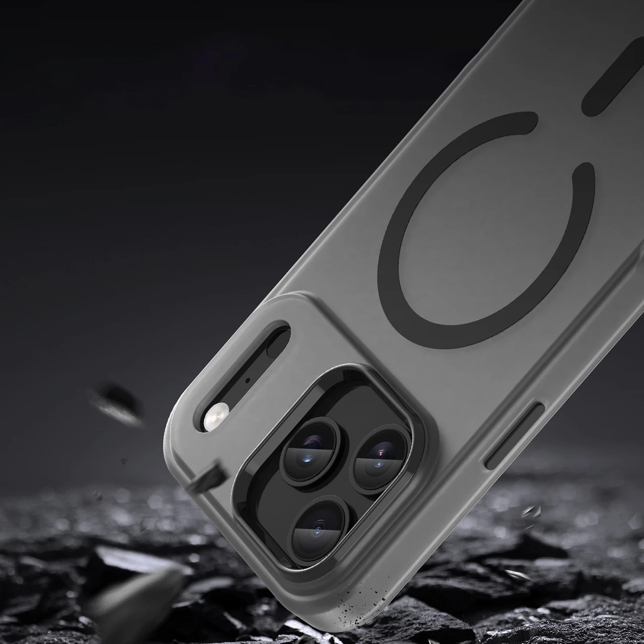 Mbështjellës Hurtel Magnetic Abrasive për iPhone 17 Pro, MagSafe, Mat Zi